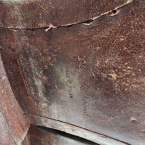 Rag & Bone Black Leather Ankle Booties Buckle Boots Womens Size 7 - Picture 10 of 11